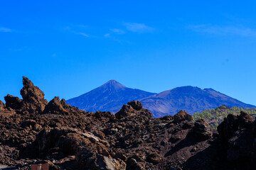 Panorama of volcano mountain Teide at Teide national park on Canary Island Tenerife, Spain