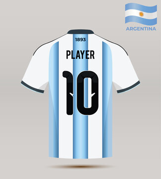 2026 Argentina Football Jersey Mockup Number 10 Back View