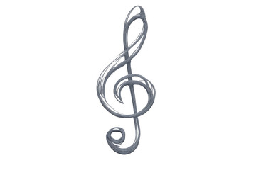 Fototapeta premium Glass treble clef symbol representing music, sound, and harmony, rendered with transparent background