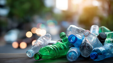 Plastic bottle garbage for recycling concept reuse environmental responsibility waste management sustainability practice visualization material recovery representation