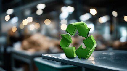 Paper recycling visualization display waste processing operation environmental sustainability facility material recovery representation recycling infrastructure scene