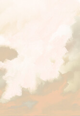 Impressionistic Light & Airy Cloudscape-Cloud Over Muted Light Warm Gray & Tan & Orange Sky or Skies - Soft, Serene & Peaceful