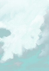 Impressionistic Light & Airy Cloudscape-Cloud Over Muted Light Warm Gray & Teal Sky or Skies - Soft, Serene & Peaceful