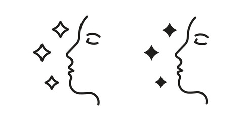 Glowing skin icons or logo isolated sign symbol vector illustration - high quality black style vector icons