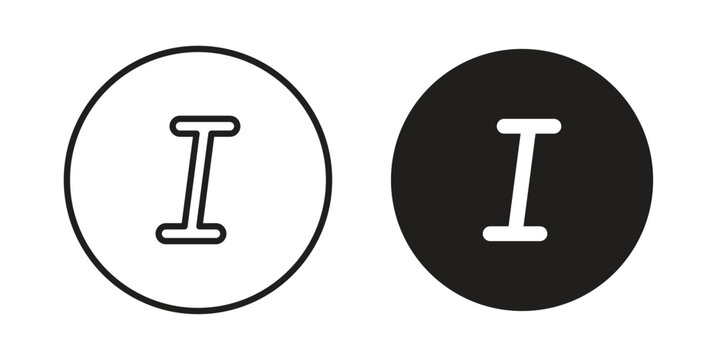 Italic button icons or logo isolated sign symbol vector illustration - high quality black style vector icons
