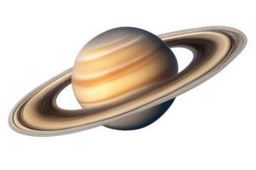 Saturn gas giant planet spinning with cosmic rings, rotating celestial body, solar system orbit