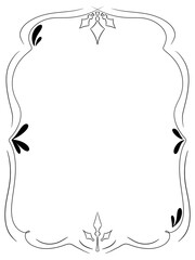 Fototapeta premium black and white frame for wedding invitation, date, anniversary, cocktail party, bachelorette party, birthday, post, banner, social media 