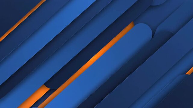 Dynamic Abstract Blue Lines with Orange Accents in Motion.