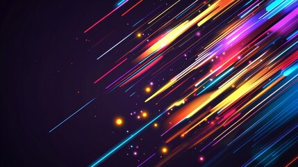 Colorful tech lines create an abstract background with vibrant patterns and designs, suitable for digital art and technology themes