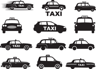 Taxi Cab Silhouette on White Background © Ansar