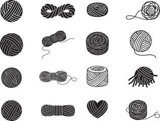 Yarn Silhouette on White Background