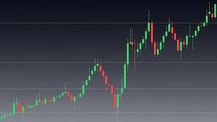 Financial stock market trading graph with up and down trends, indicating investment performance and market volatility
