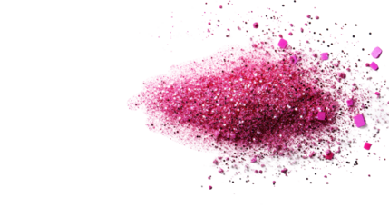 Pink Glitter Texture Explosion on Transparent Background