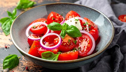 Tomatensalat mit roten Zwiebeln