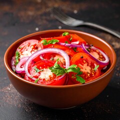 Tomatensalat mit roten Zwiebeln