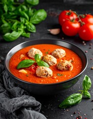 Tomatensuppe mit Fleischb&auml;llchen