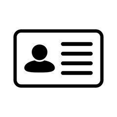ID Card Icon, Employee Badge, Driver License and Staff Identification Symbol