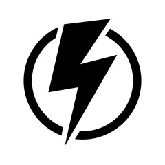 Electric Energy Lightning Bolt Icon in Circle for Power Apps