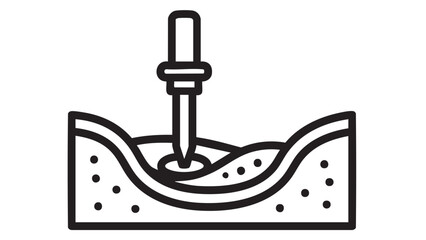 A drill bit penetrating a surface with precision and control