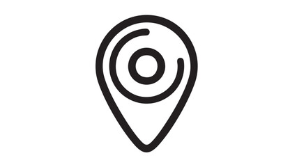 A stylized map pin icon representing location and navigation on a clean white background