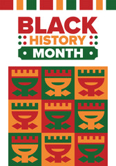 Black History Month. African American History. Celebrated annual. February and October. Poster, card, banner, background. Vector illustration
