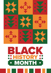 Black History Month. African American History. Celebrated annual. February and October. Poster, card, banner, background. Vector illustration