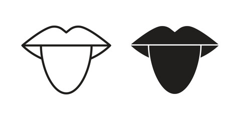 Tongue icons or logo isolated sign symbol vector illustration - high quality black style vector icons