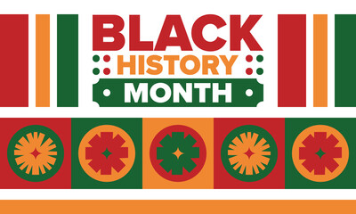 Black History Month. African American History. Celebrated annual. February and October. Poster, card, banner, background. Vector illustration