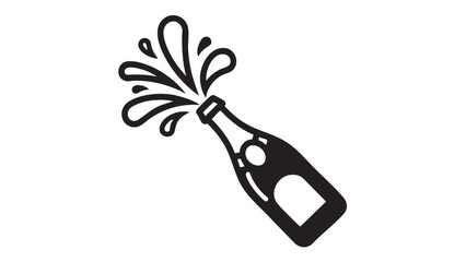 Celebratory champagne bottle splashing in a festive atmosphere