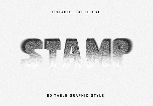 Black Fading Print Text Effect Stamp Grunge Font