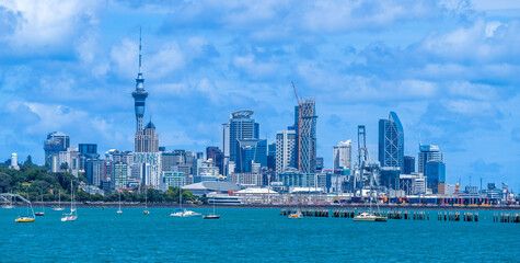 Auckland City Skyline and Central Business District, New Zealand