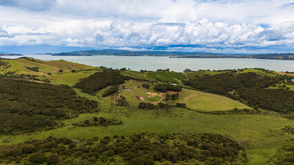 Waiheke Island Vineyards and Inland Landscape, Auckland, New Zealand