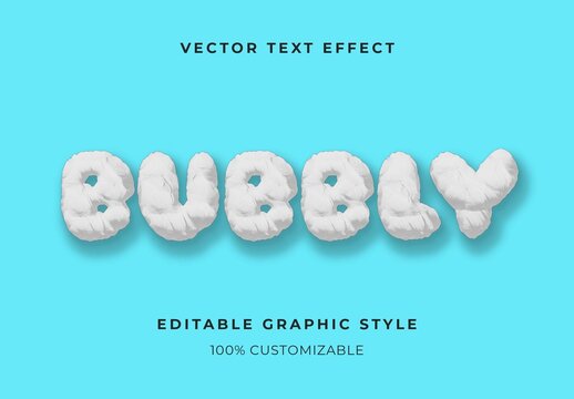 White Foam Bubble Surface Text Effect Cloudy Airy Font