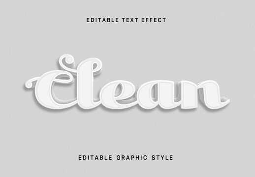 White 3D Shadow Text Effect Script Glossy Elegant Font