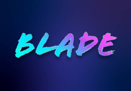 Cyan And Purple Cyberpunk Text Effect Futuristic Glitch Gradient Font