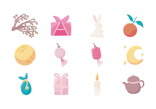 Colorful Korea Culture Illustrations Set