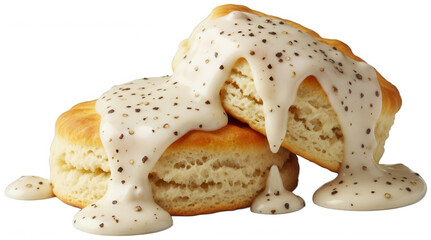 Biscuit and gravy png southern breakfast png biscuits with gravy png comfort food png country style meal png homestyle biscuit gravy png breakfast dish png transparent background image