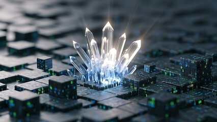 Advanced tech crystal growth on circuit board