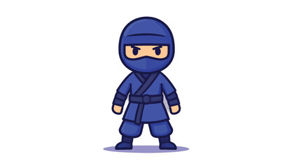 Obraz premium Cartoon Ninja Character with Blue Outfit and Determined Expression.