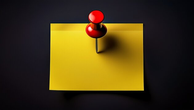 yellow note pinned with a red thumbtack highlighting important reminder message on black background