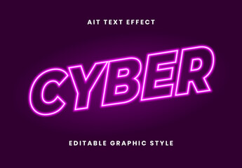 Pink Retro Blur Neon Text Effect Glow Outline Futuristic Font