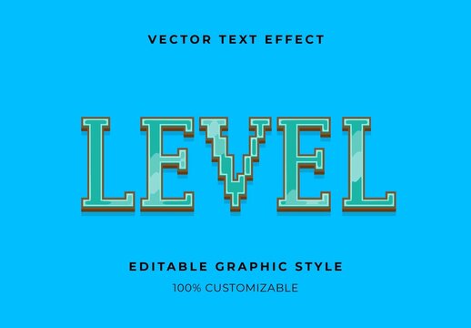 Green And Brown Pixel Art Text Effect Retro Arcade Outline Font