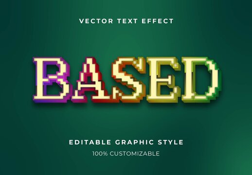 Multicolor Pixel Art Text Effect Pixelated Gradient Vintage Font