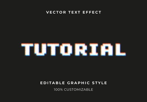 White Pixel Art Text Effect Distorted Pixelated Font