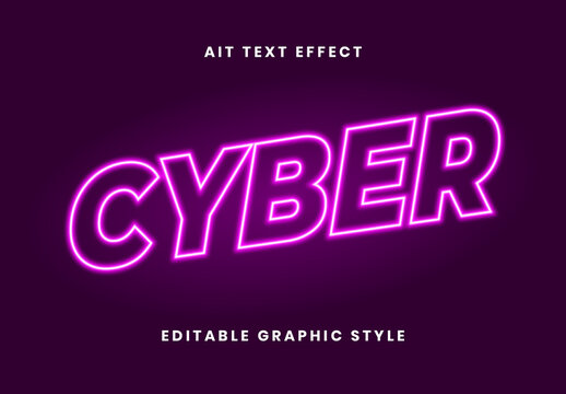 Pink Retro Blur Neon Text Effect Glow Outline Futuristic Font