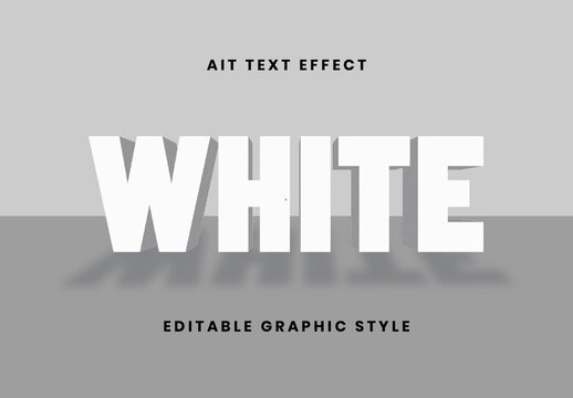 White And Gray 3D Stand Text Effect Minimal Isometric Bold Font