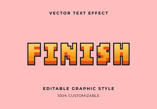 Yellow And Black Pixel Art Text Effect Gradient Pixelated Arcade Font