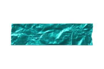 Teal crumpled metallic adhesive tape strip texture