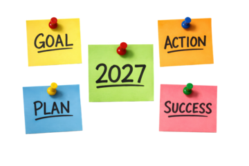 2027 Goal Plan Action Success Notes – Transparent Background