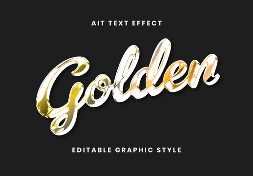 Silver and Gold Text Effect Glossy Chrome Script Font